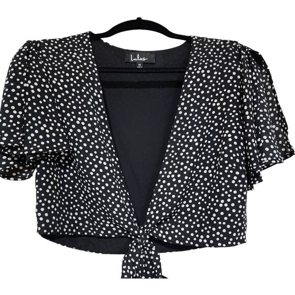 Lulu's Black & White Polka Dot Two-Piece Dress Set Women’s Size Medium - Picture 2 of 10